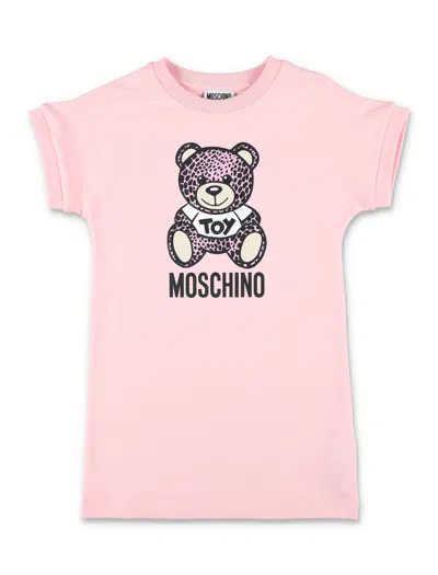 Moschino Kids' Dress Bear In Rosa