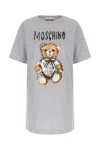 Moschino Melange Grey Cotton Oversize T-shirt Dress In Gray