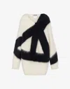 Moschino Brushed Knit Dress In Ivory