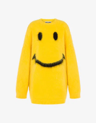 MOSCHINO DRESS IN BRUSHED MOHAIR SMILEY