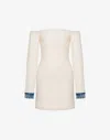 Moschino Dress In Stretch Cotton Denim Details In White
