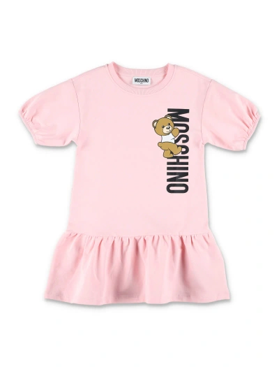 Moschino Kids' Dress Logo In Sugar Rose