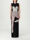 Moschino Ballerina Print Maxi Tulle Dress In Black