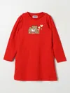 Moschino Kids' Teddy Bear-print A-line Dress In Red