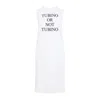 Moschino Graphic Print Midi Dress With Back Slit In White
