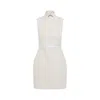 Moschino Tailored Knee-length Sleeveless Dress High Neck In Neutral