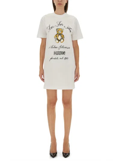 Moschino Dress With Logo In White