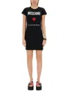 Moschino Couture Dress With Logo In Black