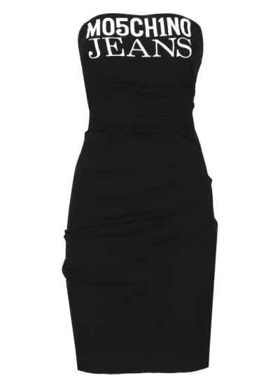 Moschino Dress With Logo In Black