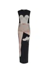 Moschino Ballerina Print Maxi Tulle Dress In Black