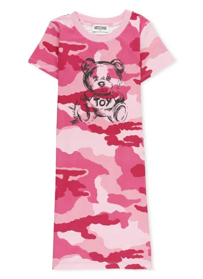 Moschino Kids' Dress With Print In Pink