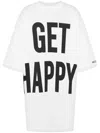 Moschino Crew Neck Oversized Fit Graphic Print Dress In White