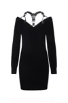 Moschino Long-sleeved Mini Wool Dress In Black