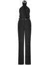 Moschino Halter Neck Jumpsuit With Fitted Bodice In Black
