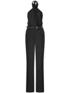 Moschino Halter Neck Jumpsuit With Fitted Bodice In Black
