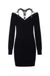 Moschino Long-sleeved Mini Wool Dress In Black