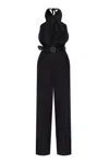 Moschino Halter Neck Jumpsuit With Fitted Bodice In Black