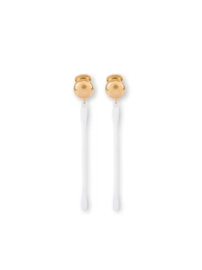 Moschino Drop Earrings In 金色