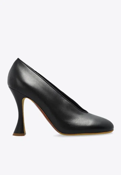 MOSCHINO DUCK 125 LEATHER PUMPS