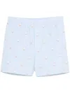 Moschino Duck-embroidered Shorts In Blue