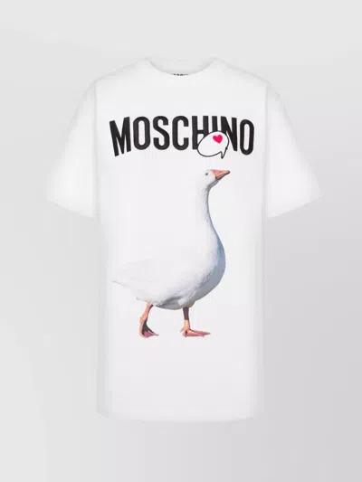MOSCHINO DUCK PRINT CREW NECK T-SHIRT