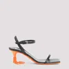 Moschino Square-headed High-heeled Sandals In A Nero Arancio
