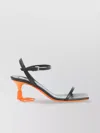 Moschino Square-headed High-heeled Sandals In Brown