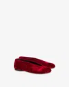 Moschino Duck Velvet Ballerinas In Red