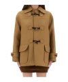 Moschino Classic Duffle Jacket With Toggle Closures In Brown