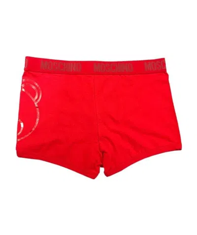 Moschino Eddy Metallic Printed Boxers In Red