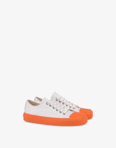 Moschino Edge Calf Sneakers In White