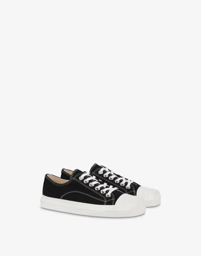Moschino Edge Canvas Trainers In Black