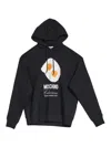Moschino Graphic Print Breakfast Pocket Hoodie In Black