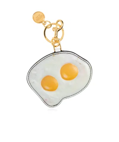 Moschino Fried Egg Keychain In Multi