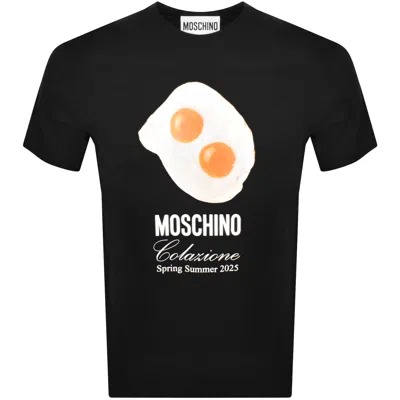 Moschino Eggs Print T Shirt Black