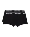 Moschino Elastic Waist Briefs 2-pack In Black