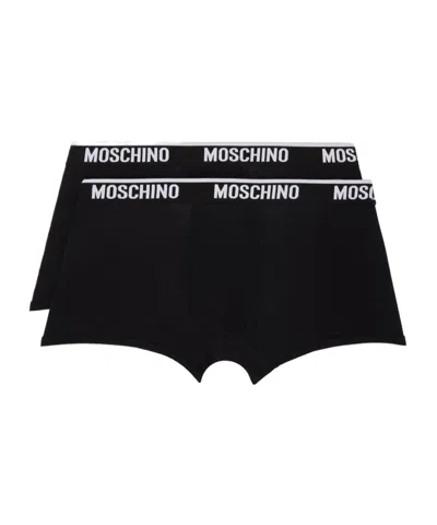 Moschino Elastic Waist Briefs 2-pack In Black