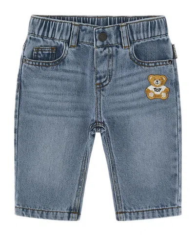 Moschino Elastic Waist Jeans In Gray