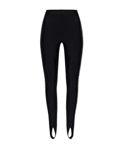Moschino Logo-tape Stirrup Leggings In Black