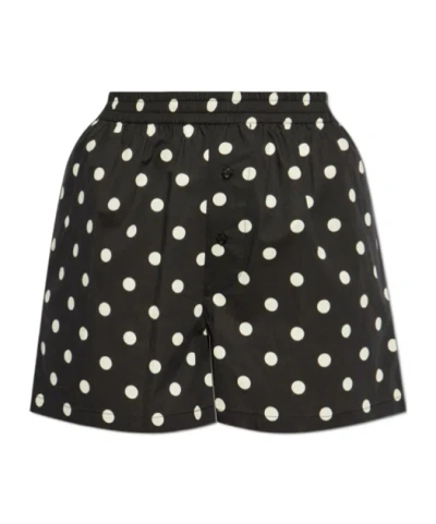 Moschino Polka Dot Black Shorts With Relaxed Fit
