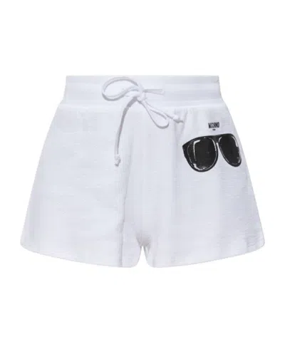 Moschino Elastic Waist Shorts In White