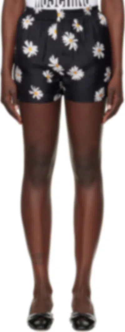 Moschino Elastic Waist Shorts In Black