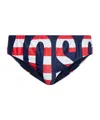 Moschino Elastic Waist Swimming Trunks In Blue