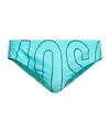 Moschino Logo Print Swimming Briefs In Blue