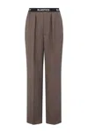 Moschino Virgin-wool Twill Trousers In Brown