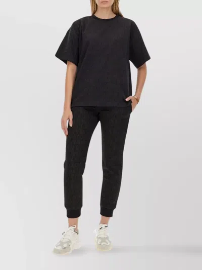 Moschino Elastic Waistband Ribbed Cuffs Side Pockets In Black