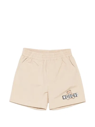 Moschino Babies' Elastic-waistband Shorts In Neutral