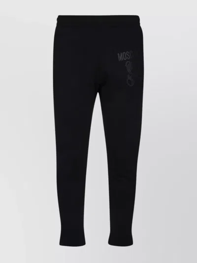 MOSCHINO ELASTIC WAISTBAND TAPERED LEG TROUSERS