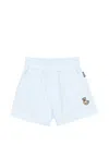 Moschino Elasticated Embroidered Shorts In Blue