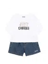 Moschino Elasticated Shorts And T-shirt Set In Multi